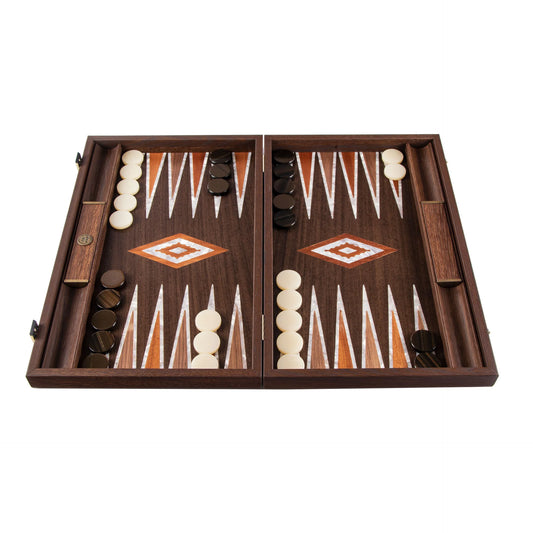 NATURAL BURL WITH PEARL ELEMENTS BACKGAMMON