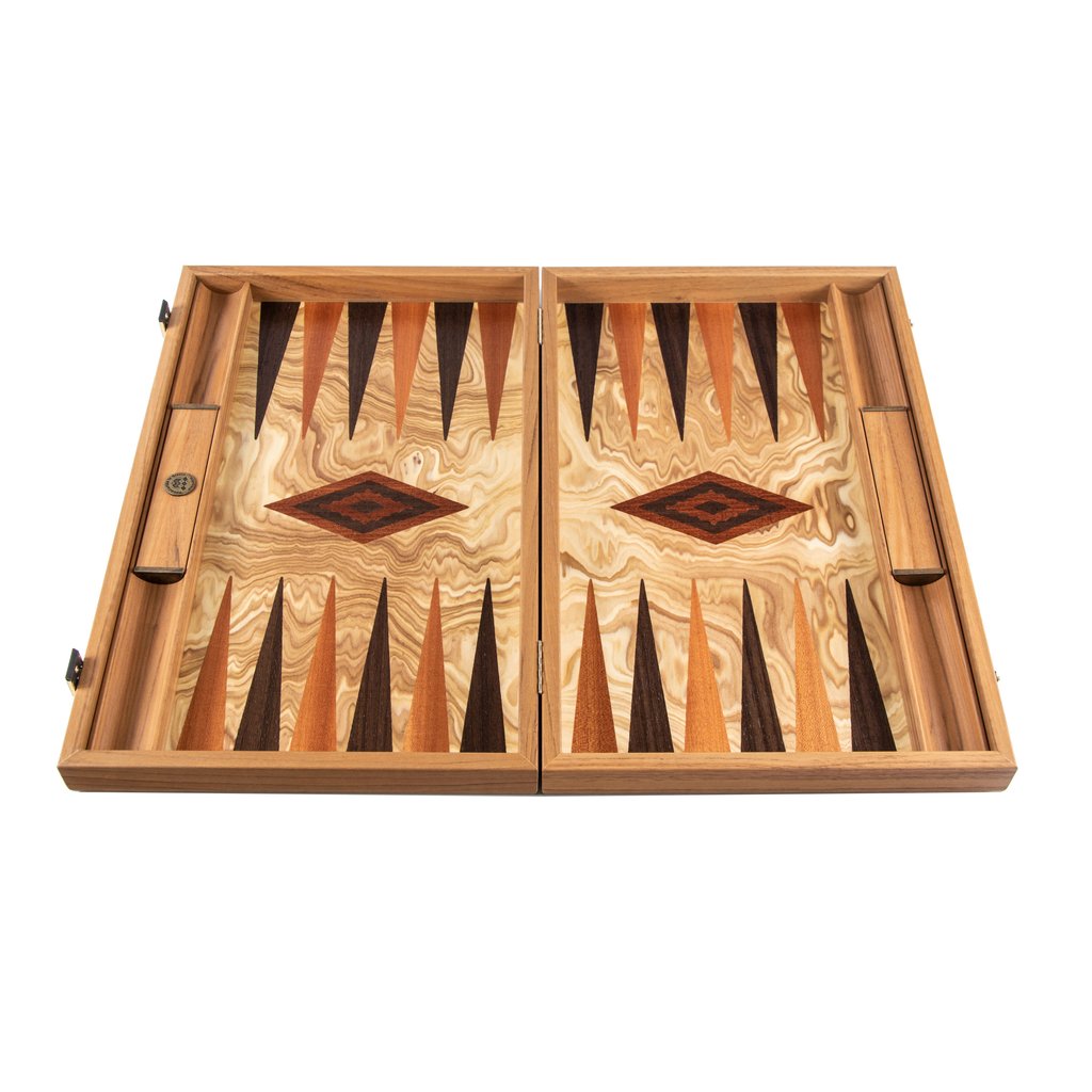 Olive Burl Wood Backgammon - Davis Concept Store